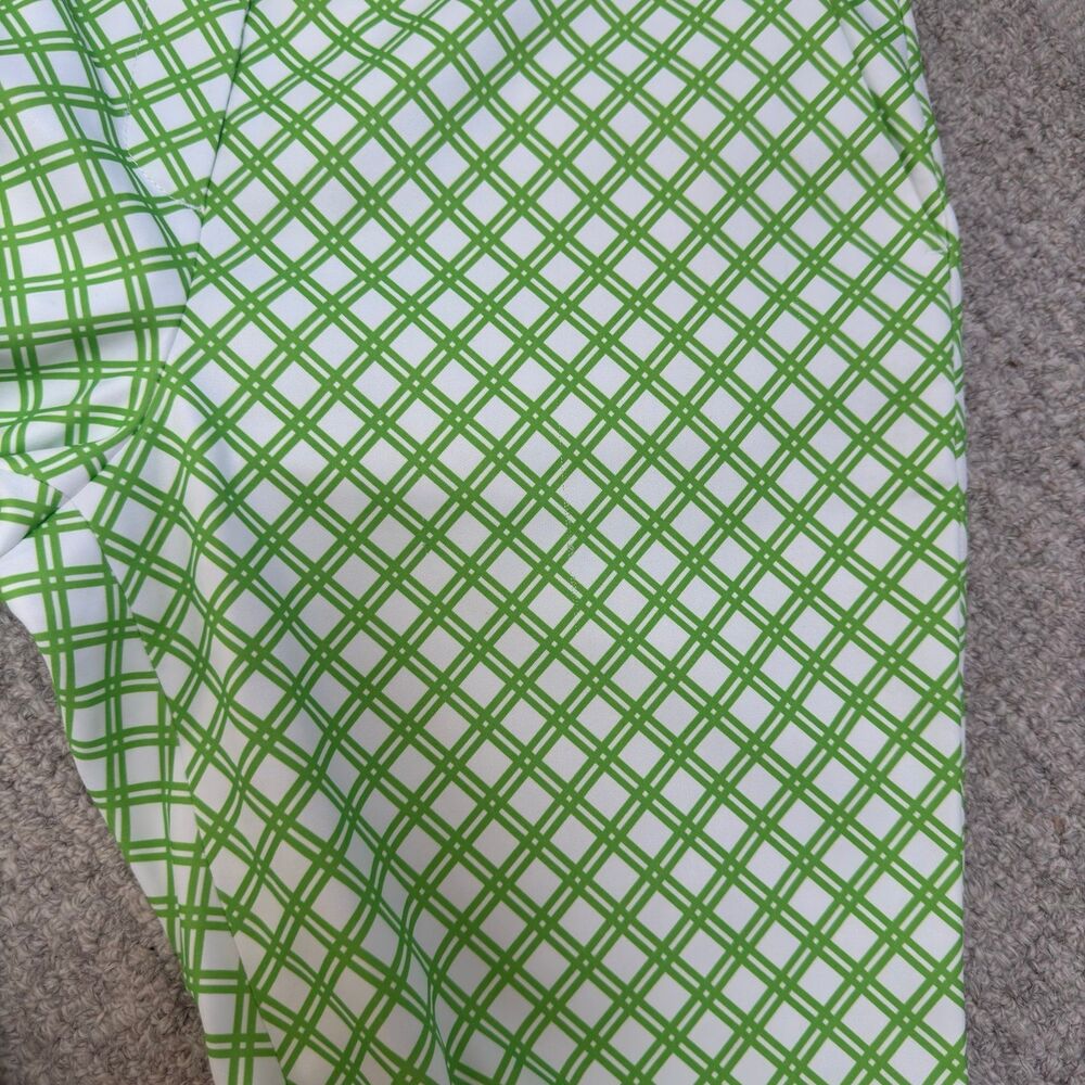 Tory Burch Sport Printed Tech Twill Golf Ankle Pants in Greenery Baseline Plaid - Picture 8 of 10